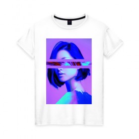 Женская футболка хлопок с принтом Blurred visions в Курске, 100% хлопок | прямой крой, круглый вырез горловины, длина до линии бедер, слегка спущенное плечо | art | digital | glitch | арт | глитч | глюк | искажение | искусство | ошибка | цифровое | цифровой