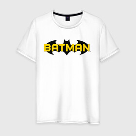 Мужская футболка хлопок с принтом Batman Logo в Курске, 100% хлопок | прямой крой, круглый вырез горловины, длина до линии бедер, слегка спущенное плечо. | Тематика изображения на принте: 80 | 80th | anniversary | bat man | batman | batman comics | caped crusader | dark knight | shtatjl | бетмен | брюс уэйн | бэт мен | бэтмен | логотип | надпись | тёмный рыцарь