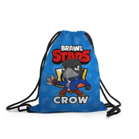 Рюкзак-мешок 3D с принтом BRAWL STARS CROW в Курске, 100% полиэстер | плотность ткани — 200 г/м2, размер — 35 х 45 см; лямки — толстые шнурки, застежка на шнуровке, без карманов и подкладки | brawl stars | brawl stars crow | brawler | crow | бравл старз | бравлер | ворон