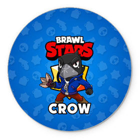 Коврик для мышки круглый с принтом BRAWL STARS CROW в Курске, резина и полиэстер | круглая форма, изображение наносится на всю лицевую часть | brawl stars | brawl stars crow | brawler | crow | бравл старз | бравлер | ворон