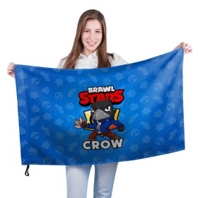 Флаг 3D с принтом BRAWL STARS CROW в Курске, 100% полиэстер | плотность ткани — 95 г/м2, размер — 67 х 109 см. Принт наносится с одной стороны | brawl stars | brawl stars crow | brawler | crow | бравл старз | бравлер | ворон