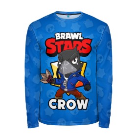Мужской лонгслив 3D с принтом BRAWL STARS CROW в Курске, 100% полиэстер | длинные рукава, круглый вырез горловины, полуприлегающий силуэт | brawl stars | brawl stars crow | brawler | crow | бравл старз | бравлер | ворон