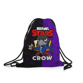 Рюкзак-мешок 3D с принтом BRAWL STARS CROW в Курске, 100% полиэстер | плотность ткани — 200 г/м2, размер — 35 х 45 см; лямки — толстые шнурки, застежка на шнуровке, без карманов и подкладки | brawl stars | brawl stars crow | brawler | crow | бравл старз | бравлер | ворон