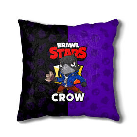 Подушка 3D с принтом BRAWL STARS CROW в Курске, наволочка – 100% полиэстер, наполнитель – холлофайбер (легкий наполнитель, не вызывает аллергию). | состоит из подушки и наволочки. Наволочка на молнии, легко снимается для стирки | Тематика изображения на принте: brawl stars | brawl stars crow | brawler | crow | бравл старз | бравлер | ворон