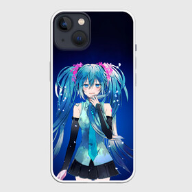 Чехол для iPhone 13 с принтом Hatsune Miku на черном фоне в Курске,  |  | anime | aquamarin | aquamarine | everlasting | hatsune | j pop | miku | projectdiva | singer | summer | vocaloid | аквамарин | аниме | вокалоид | мику | певица | хацуне | хацунэ