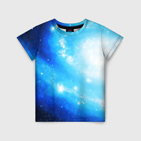 Детская футболка 3D с принтом ЗВЕЗДНОЕ НЕБО в Курске, 100% гипоаллергенный полиэфир | прямой крой, круглый вырез горловины, длина до линии бедер, чуть спущенное плечо, ткань немного тянется | galaxy | nebula | space | star | абстракция | вселенная | галактика | звезда | звезды | космический | планеты