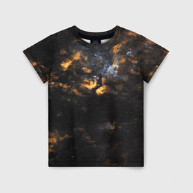 Детская футболка 3D с принтом Космическое небо в Курске, 100% гипоаллергенный полиэфир | прямой крой, круглый вырез горловины, длина до линии бедер, чуть спущенное плечо, ткань немного тянется | galaxy | nebula | space | star | абстракция | вселенная | галактика | звезда | звезды | космический | планеты