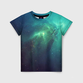 Детская футболка 3D с принтом GALAXY в Курске, 100% гипоаллергенный полиэфир | прямой крой, круглый вырез горловины, длина до линии бедер, чуть спущенное плечо, ткань немного тянется | galaxy | nebula | space | star | абстракция | вселенная | галактика | звезда | звезды | космический | планеты
