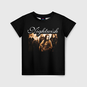 Детская футболка 3D с принтом Nightwish в Курске, 100% гипоаллергенный полиэфир | прямой крой, круглый вырез горловины, длина до линии бедер, чуть спущенное плечо, ткань немного тянется | metal | nightwish | symphonic metal | tarja | tarja turunen | turunen | метал | найтвиш | симфоник метал | тарья | турунен