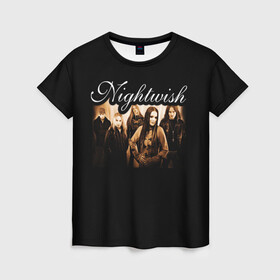 Женская футболка 3D с принтом Nightwish в Курске, 100% полиэфир ( синтетическое хлопкоподобное полотно) | прямой крой, круглый вырез горловины, длина до линии бедер | metal | nightwish | symphonic metal | tarja | tarja turunen | turunen | метал | найтвиш | симфоник метал | тарья | турунен