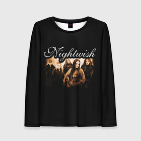 Женский лонгслив 3D с принтом Nightwish в Курске, 100% полиэстер | длинные рукава, круглый вырез горловины, полуприлегающий силуэт | metal | nightwish | symphonic metal | tarja | tarja turunen | turunen | метал | найтвиш | симфоник метал | тарья | турунен