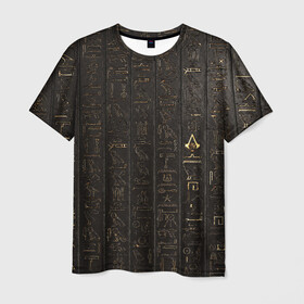Мужская футболка 3D с принтом Egypt Hieroglyphs в Курске, 100% полиэфир | прямой крой, круглый вырез горловины, длина до линии бедер | egypt | symbol | египет | знаки | иероглифы | надпись | символы