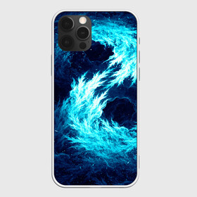 Чехол для iPhone 12 Pro с принтом Abstract fractal blue flame в Курске, силикон | область печати: задняя сторона чехла, без боковых панелей | abstract | colors | dark | flame | fractal | space | абстракция | космос | краски | огонь | пламя | тёмный | фрактал