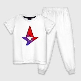 Детская пижама хлопок с принтом Astralis (Holo style) в Курске, 100% хлопок |  брюки и футболка прямого кроя, без карманов, на брюках мягкая резинка на поясе и по низу штанин
 | 0x000000123 | astralis | csgo | holo | астралис | ксго | стикер