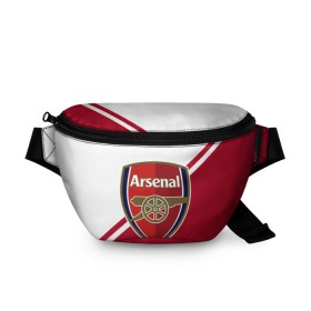 Поясная сумка 3D с принтом Arsenal FC в Курске, 100% полиэстер | плотная ткань, ремень с регулируемой длиной, внутри несколько карманов для мелочей, основное отделение и карман с обратной стороны сумки застегиваются на молнию | apl | arsenal | fc arsenal | football | англия | апл | арсенал | фк арсенал | футбол