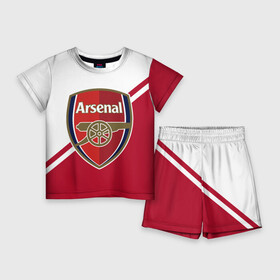 Детский костюм с шортами 3D с принтом Arsenal FC в Курске,  |  | Тематика изображения на принте: apl | arsenal | fc arsenal | football | англия | апл | арсенал | фк арсенал | футбол