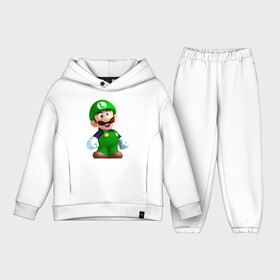 Детский костюм хлопок Oversize с принтом Luigis Mansion в Курске,  |  | game | luigis mansion | mario | nintendo | видеоигра | игра | луиджи | марио | привидение | призрак