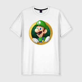 Мужская футболка премиум с принтом Luigis Mansion в Курске, 92% хлопок, 8% лайкра | приталенный силуэт, круглый вырез ворота, длина до линии бедра, короткий рукав | Тематика изображения на принте: 