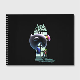 Альбом для рисования с принтом Luigis Mansion в Курске, 100% бумага
 | матовая бумага, плотность 200 мг. | game | luigis mansion | mario | nintendo | видеоигра | игра | луиджи | марио | привидение | призрак