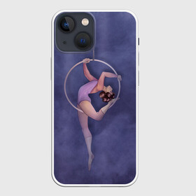 Чехол для iPhone 13 mini с принтом Воздушная гимнастка в Курске,  |  | aerial gymnastic | gymnastic | gymnastics on cloth | gymnastics on the rings | воздушная гимнастика | гимнастика | гимнастика на кольцах | кольца | полотна | полотно