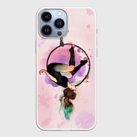 Чехол для iPhone 13 Pro Max с принтом Гимнастика на кольцах в Курске,  |  | aerial gymnastic | gymnastic | gymnastics on cloth | gymnastics on the rings | воздушная гимнастика | гимнастика | гимнастика на кольцах | кольца | полотна | полотно