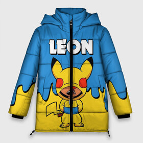 Женская зимняя куртка 3D с принтом Brawl Stars Leon Pikachu в Курске, верх — 100% полиэстер; подкладка — 100% полиэстер; утеплитель — 100% полиэстер | длина ниже бедра, силуэт Оверсайз. Есть воротник-стойка, отстегивающийся капюшон и ветрозащитная планка. 

Боковые карманы с листочкой на кнопках и внутренний карман на молнии | brawl stars | brawl stars crow | brawl stars crow phoenix | brawl stars leon | brawl stars leon shark | brawl stars robot spike | brawl stars spike | бравл старс