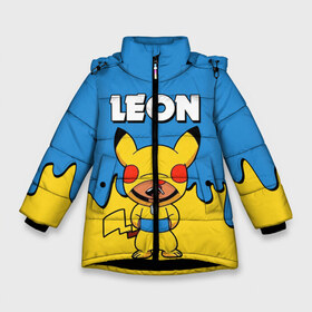 Зимняя куртка для девочек 3D с принтом Brawl Stars Leon Pikachu в Курске, ткань верха — 100% полиэстер; подклад — 100% полиэстер, утеплитель — 100% полиэстер. | длина ниже бедра, удлиненная спинка, воротник стойка и отстегивающийся капюшон. Есть боковые карманы с листочкой на кнопках, утяжки по низу изделия и внутренний карман на молнии. 

Предусмотрены светоотражающий принт на спинке, радужный светоотражающий элемент на пуллере молнии и на резинке для утяжки. | brawl stars | brawl stars crow | brawl stars crow phoenix | brawl stars leon | brawl stars leon shark | brawl stars robot spike | brawl stars spike | бравл старс