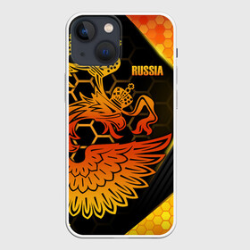 Чехол для iPhone 13 mini с принтом RUSSIA Lifestyle в Курске,  |  | Тематика изображения на принте: aesthetic | collection | fashion | hybrid | original | pro | review | russia | sports | герб | орнамент | россия | рф | спорт | униформа | форма