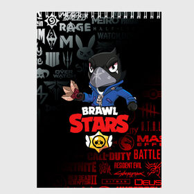 Скетчбук с принтом BRAWL STARS CROW в Курске, 100% бумага
 | 48 листов, плотность листов — 100 г/м2, плотность картонной обложки — 250 г/м2. Листы скреплены сверху удобной пружинной спиралью | brawl stars | bull | colt | crow | leon | stars | берли | бо | брок | ворон | джесси | динамайк | дэррил | кольт | леон | мортис | нита | пайпер | пенни | поко | пэм | рикошет | спайк | фрэнк | шелли | эль примо