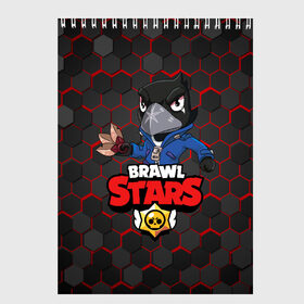 Скетчбук с принтом BRAWL STARS CROW в Курске, 100% бумага
 | 48 листов, плотность листов — 100 г/м2, плотность картонной обложки — 250 г/м2. Листы скреплены сверху удобной пружинной спиралью | brawl stars | bull | colt | crow | leon | stars | берли | бо | брок | ворон | джесси | динамайк | дэррил | кольт | леон | мортис | нита | пайпер | пенни | поко | пэм | рикошет | спайк | фрэнк | шелли | эль примо