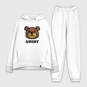 Женский костюм хлопок Oversize с принтом Злой мишка ANGRY TEDDY в Курске,  |  | дикий | злой | мишка | стиль | тедди