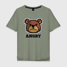 Мужская футболка хлопок Oversize с принтом Злой мишка ANGRY TEDDY в Курске, 100% хлопок | свободный крой, круглый ворот, “спинка” длиннее передней части | дикий | злой | мишка | стиль | тедди