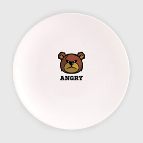 Тарелка с принтом Злой мишка ANGRY TEDDY в Курске, фарфор | диаметр - 210 мм
диаметр для нанесения принта - 120 мм | дикий | злой | мишка | стиль | тедди