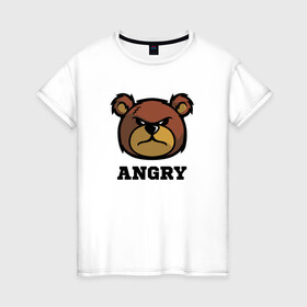 Женская футболка хлопок с принтом Злой мишка ANGRY TEDDY в Курске, 100% хлопок | прямой крой, круглый вырез горловины, длина до линии бедер, слегка спущенное плечо | дикий | злой | мишка | стиль | тедди