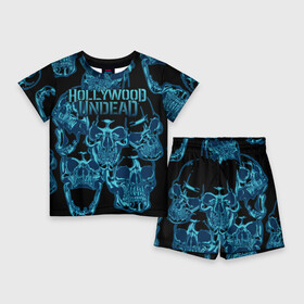Детский костюм с шортами 3D с принтом Hollywood Undead в Курске,  |  | been | bloody nose | california | hell | lyrics | music | octone | official | psalms | records | rock | song | to | vevo | video | кранккор | метал | рэп рок | электроник
