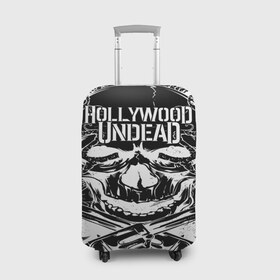 Чехол для чемодана 3D с принтом Hollywood Undead в Курске, 86% полиэфир, 14% спандекс | двустороннее нанесение принта, прорези для ручек и колес | been | bloody nose | california | hell | lyrics | music | octone | official | psalms | records | rock | song | to | vevo | video | кранккор | метал | рэп рок | электроник