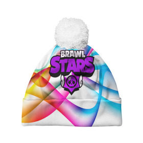 Шапка 3D c помпоном с принтом BRAWL STARS в Курске, 100% полиэстер | универсальный размер, печать по всей поверхности изделия | android | brawl stars | games | mobile | stars | игры | мобильные игры