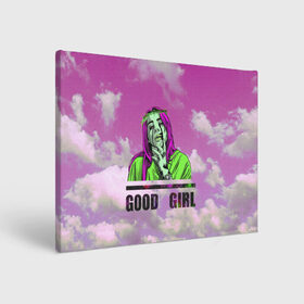 Холст прямоугольный с принтом GOOD GIRL в Курске, 100% ПВХ |  | bad guy | billi | billie | billie eilish | billy | eilish | pink | retrowave | vaporwave | vhs | айлиш | беляш | били | били айлиш | билли айлиш | биляш | вхс | певица | розовый