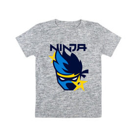 Детская футболка хлопок с принтом FORTNITE NINJA в Курске, 100% хлопок | круглый вырез горловины, полуприлегающий силуэт, длина до линии бедер | chapter 2 | fortnite | fortnite ninja | ninja | игры | ниндзя | нинзя | сюрекен | фортнайт