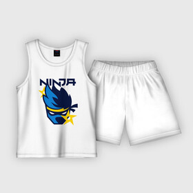 Детская пижама с шортами хлопок с принтом FORTNITE NINJA в Курске,  |  | chapter 2 | fortnite | fortnite ninja | ninja | игры | ниндзя | нинзя | сюрекен | фортнайт
