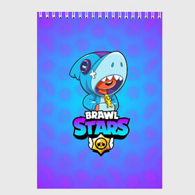 Скетчбук с принтом BRAWL STARS LEON SHARK в Курске, 100% бумага
 | 48 листов, плотность листов — 100 г/м2, плотность картонной обложки — 250 г/м2. Листы скреплены сверху удобной пружинной спиралью | brawl stars | bull | colt | crow | leon | leon shark | shark | stars | акула | берли | ворон | динамайк | кольт | леон | леон акула | нита | спайк | шелли | эль примо