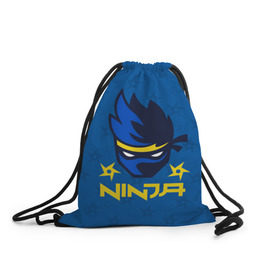 Рюкзак-мешок 3D с принтом FORTNITE NINJA в Курске, 100% полиэстер | плотность ткани — 200 г/м2, размер — 35 х 45 см; лямки — толстые шнурки, застежка на шнуровке, без карманов и подкладки | fnchap2 | fortnite | fortnite 2 | fortnite x | marshmello | ninja | ninja hyper streamer | ninja streamer | streamer | tyler blevins | маршмелло | ниндзя | фортнайт | фортнайт 2 | фортнайт глава 2