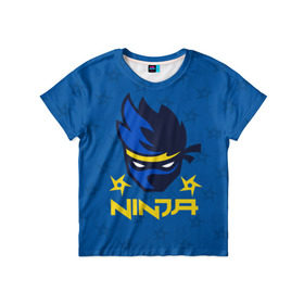 Детская футболка 3D с принтом FORTNITE NINJA в Курске, 100% гипоаллергенный полиэфир | прямой крой, круглый вырез горловины, длина до линии бедер, чуть спущенное плечо, ткань немного тянется | fnchap2 | fortnite | fortnite 2 | fortnite x | marshmello | ninja | ninja hyper streamer | ninja streamer | streamer | tyler blevins | маршмелло | ниндзя | фортнайт | фортнайт 2 | фортнайт глава 2