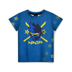 Детская футболка 3D с принтом FORTNITE NINJA в Курске, 100% гипоаллергенный полиэфир | прямой крой, круглый вырез горловины, длина до линии бедер, чуть спущенное плечо, ткань немного тянется | Тематика изображения на принте: fnchap2 | fortnite | fortnite 2 | fortnite x | marshmello | ninja | ninja hyper streamer | ninja streamer | streamer | tyler blevins | маршмелло | ниндзя | фортнайт | фортнайт 2 | фортнайт глава 2