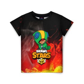 Детская футболка 3D с принтом BRAWL STARS LEON в Курске, 100% гипоаллергенный полиэфир | прямой крой, круглый вырез горловины, длина до линии бедер, чуть спущенное плечо, ткань немного тянется | android | brawl stars | games | leon | mobile | stars | игры | леон | мобильные игры