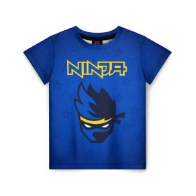 Детская футболка 3D с принтом FORTNITE NINJA в Курске, 100% гипоаллергенный полиэфир | прямой крой, круглый вырез горловины, длина до линии бедер, чуть спущенное плечо, ткань немного тянется | fnchap2 | fortnite | fortnite 2 | fortnite x | marshmello | ninja | ninja hyper streamer | ninja streamer | streamer | tyler blevins | маршмелло | ниндзя | фортнайт | фортнайт 2 | фортнайт глава 2