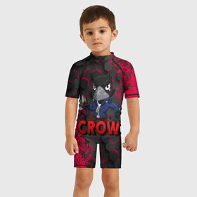 Детский купальный костюм 3D с принтом Brawl Stars CROW в Курске, Полиэстер 85%, Спандекс 15% | застежка на молнии на спине | brawl | brawl stars | crow | leon | stars | бравл | бравл старс | браво старс | ворон | ворона | игра | компьютерная | кров | леон | онлайн | старс