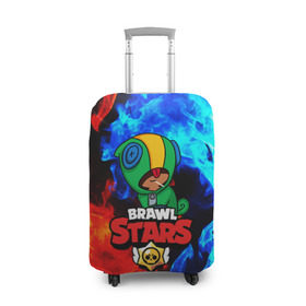 Чехол для чемодана 3D с принтом BRAWL STARS LEON в Курске, 86% полиэфир, 14% спандекс | двустороннее нанесение принта, прорези для ручек и колес | android | brawl stars | games | leon | mobile | stars | игры | леон | мобильные игры