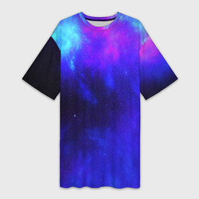 Платье-футболка 3D с принтом СЕВЕРНОЕ СИЯНИЕ в Курске,  |  | Тематика изображения на принте: galaxy | nasa | nebula | space | star | абстракция | вселенная | галактика | звезда | звезды | космический | наса | огонь | планеты