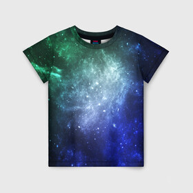 Детская футболка 3D с принтом ЗВЁЗДНОЕ НЕБО в Курске, 100% гипоаллергенный полиэфир | прямой крой, круглый вырез горловины, длина до линии бедер, чуть спущенное плечо, ткань немного тянется | galaxy | nasa | nebula | space | star | абстракция | вселенная | галактика | звезда | звезды | космический | наса | огонь | планеты